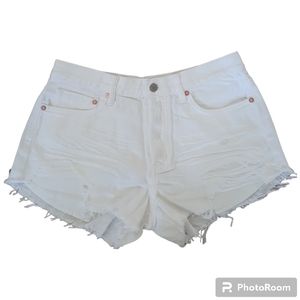 Free People Spring White Loving Good Vibrations Shorts